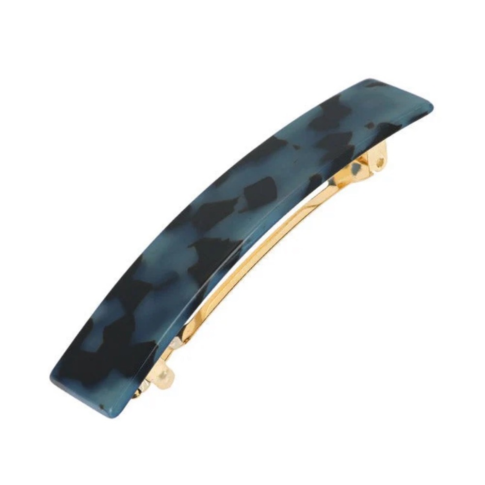 France Luxe Classic Rectangle Barrette - Blue Tokyo, NWT